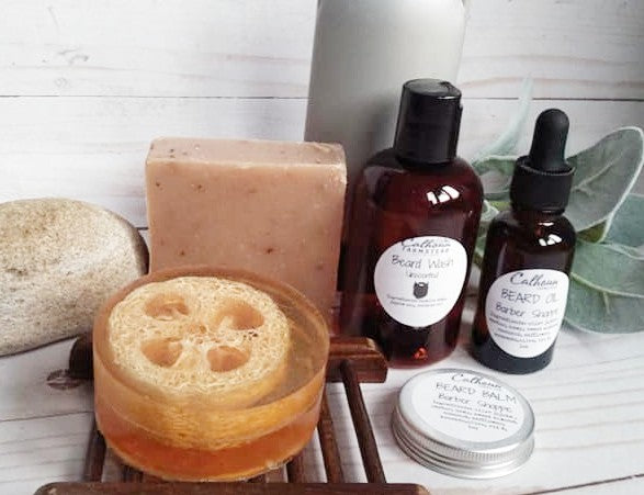 Men's handmade self care soap beard oil lotion