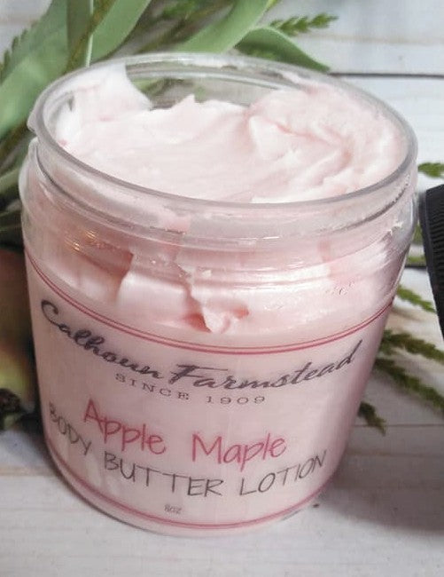 Light pink body butter. Scented with Apple Maple. Fall scented, with warm cozy scents for Christmas and Fall.