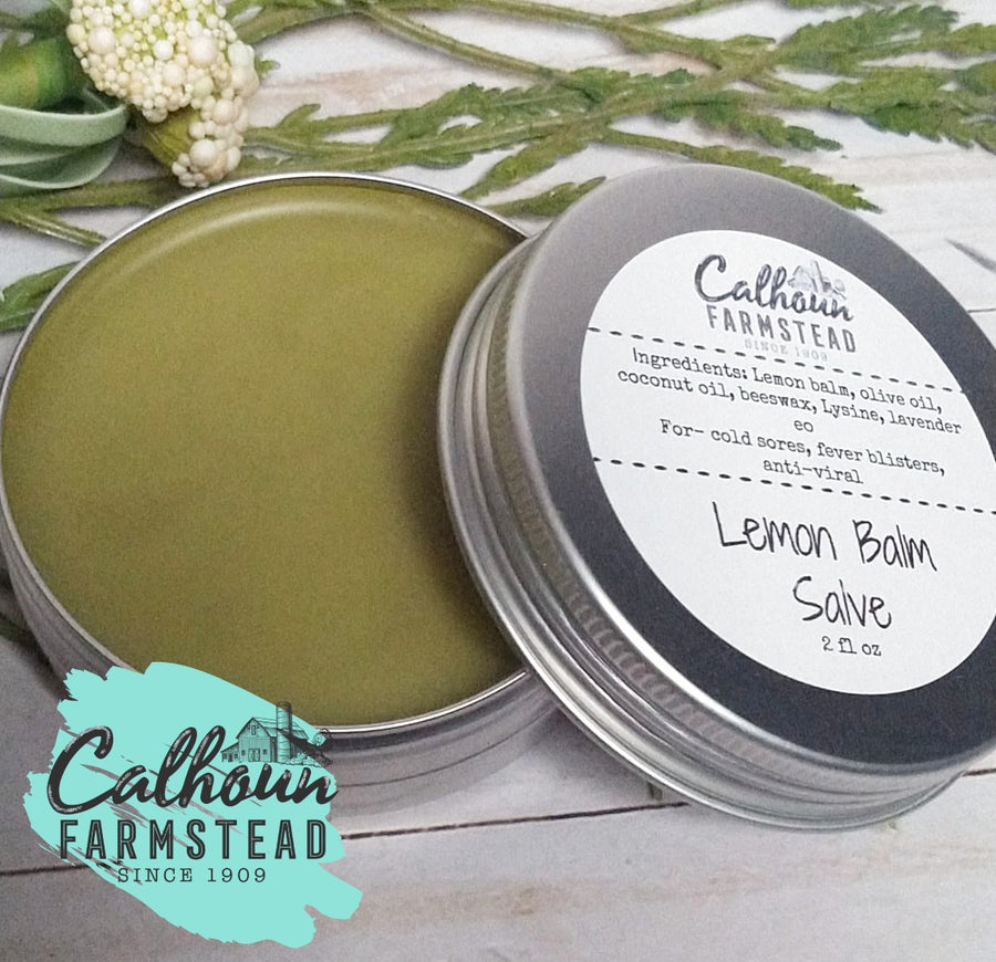 lemon balm anti-viral cold sore salve helps heal lip blisters, cold sores, and fever blisters.