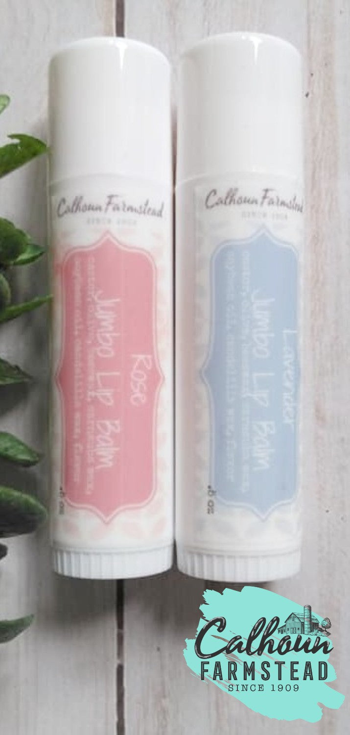 lavender and rose flavored lip balms. floral lip balms.