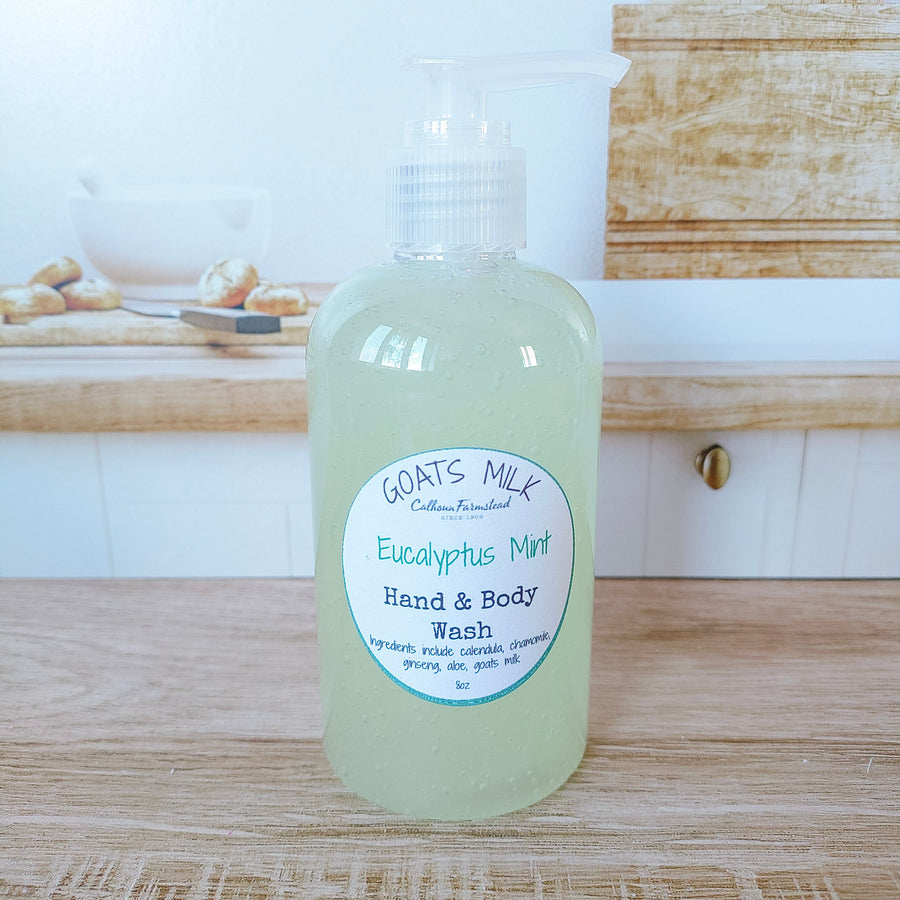 Goats Milk Liquid Hand & Body Soap - Moisturizing - Hydrating - Kitchen Soap - Bathroom Soap - 8oz pump