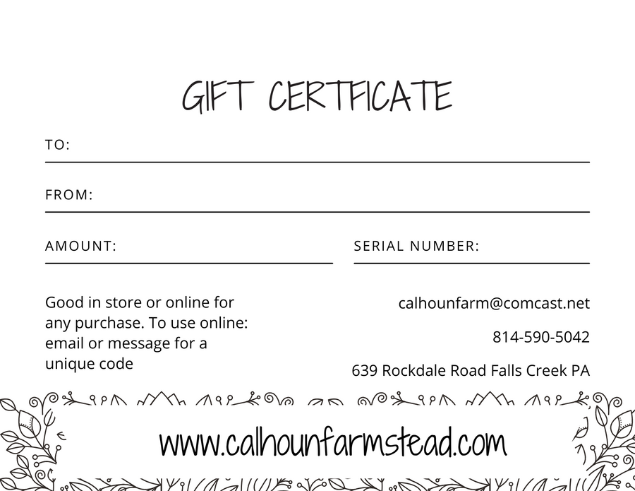 Gift Card - Gift Certificate - Paper