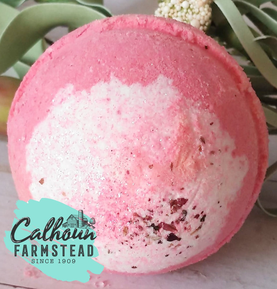 Pink bath bombs. Light pink and dark pink, sprinkled with dried roses. Perfect for relaxing pampering baths. Birthday party favors.