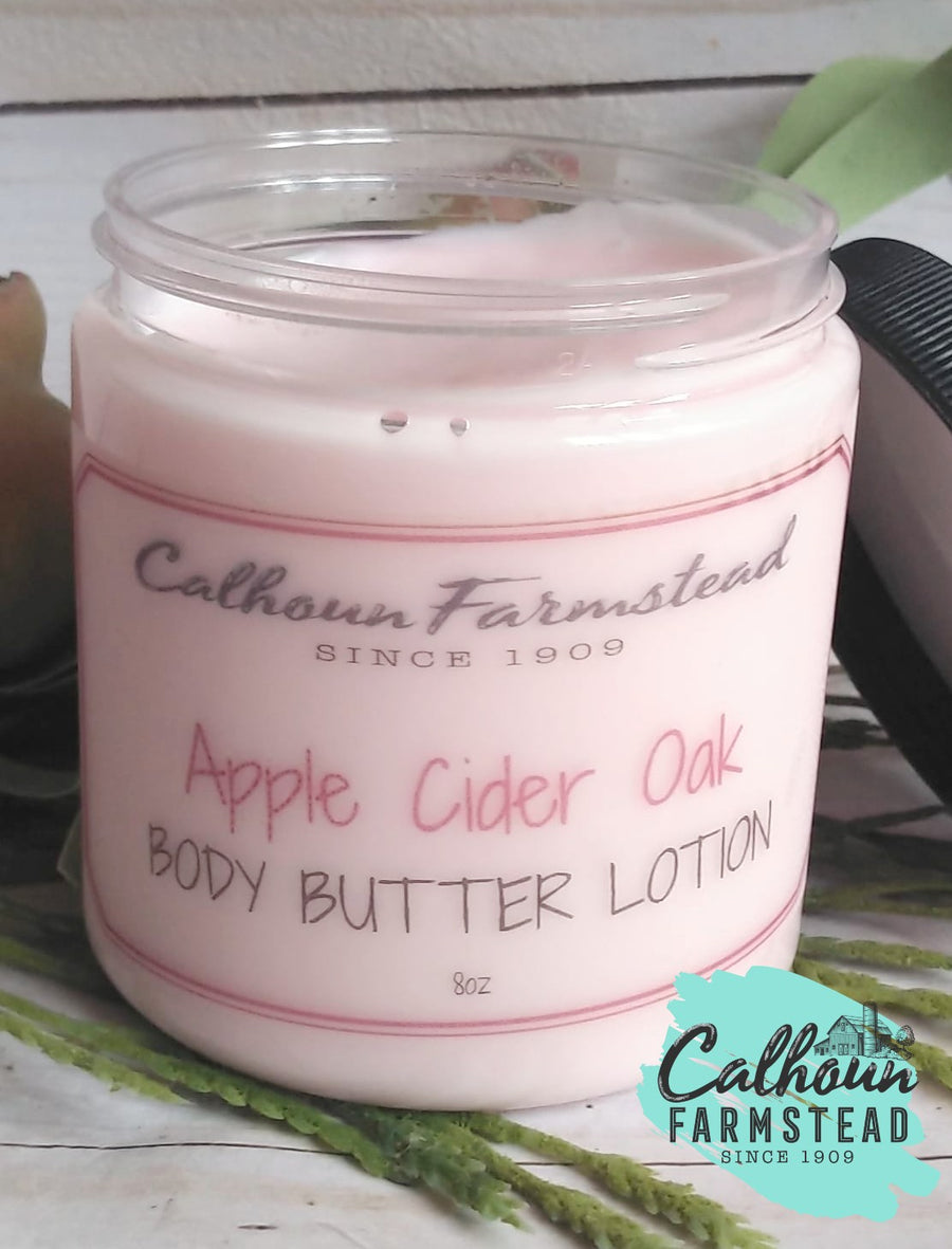 Apple Cider Oak scented body butter. Scents for Fall and winter. Warm and toasty scents of fall.