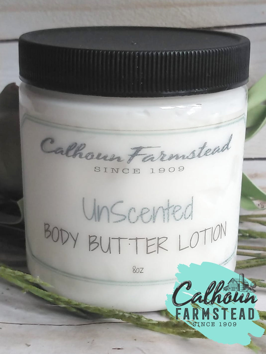 Unscented body butter for dry skin. No scent. No color. Natural.