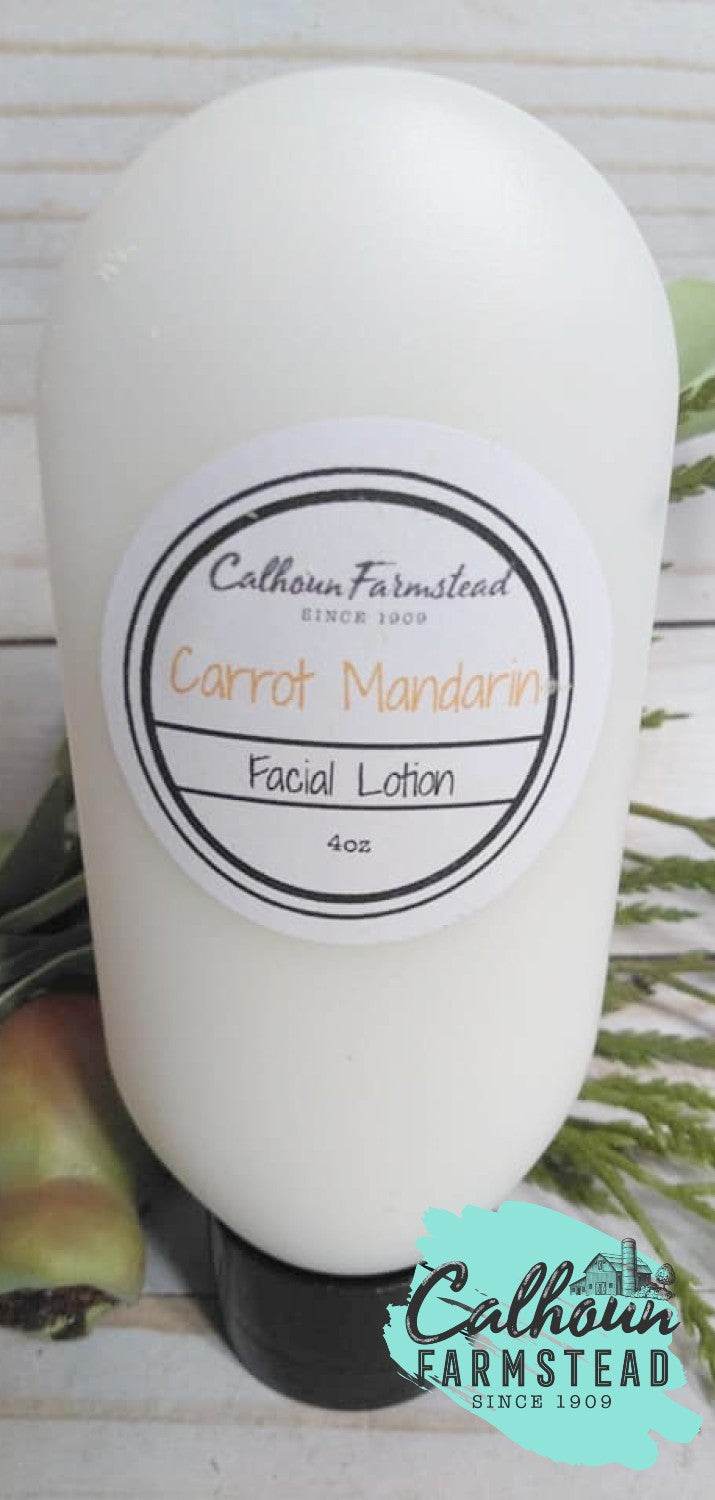 carrot facial lotion moisturizer 4oz. Made with carrot essential oils, carrot extract. Anti aging, hydrating.