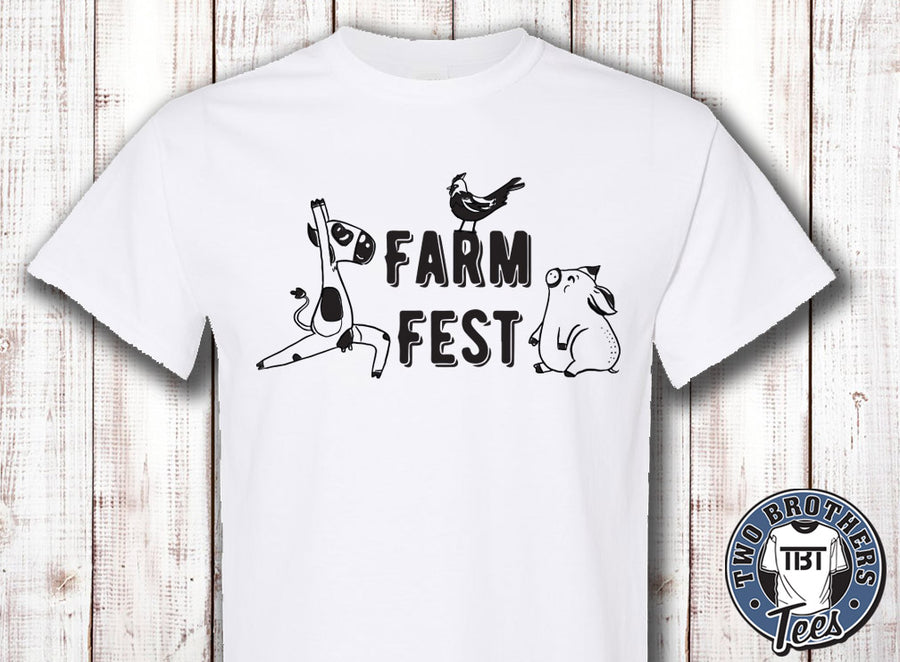 Farm Fest t-shirt. Available in multiple sizes. Made for Calhoun Farm for yearly Farm Festival.