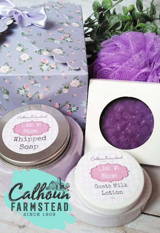 gifts set box purple includes soaps and lotions. Mothers day gift box, gifts for her. Gift boxes.