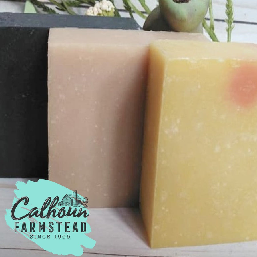 facial soaps assorted scents. goats milk soaps by Calhoun Farm. Made with natural ingredients and essential oils.