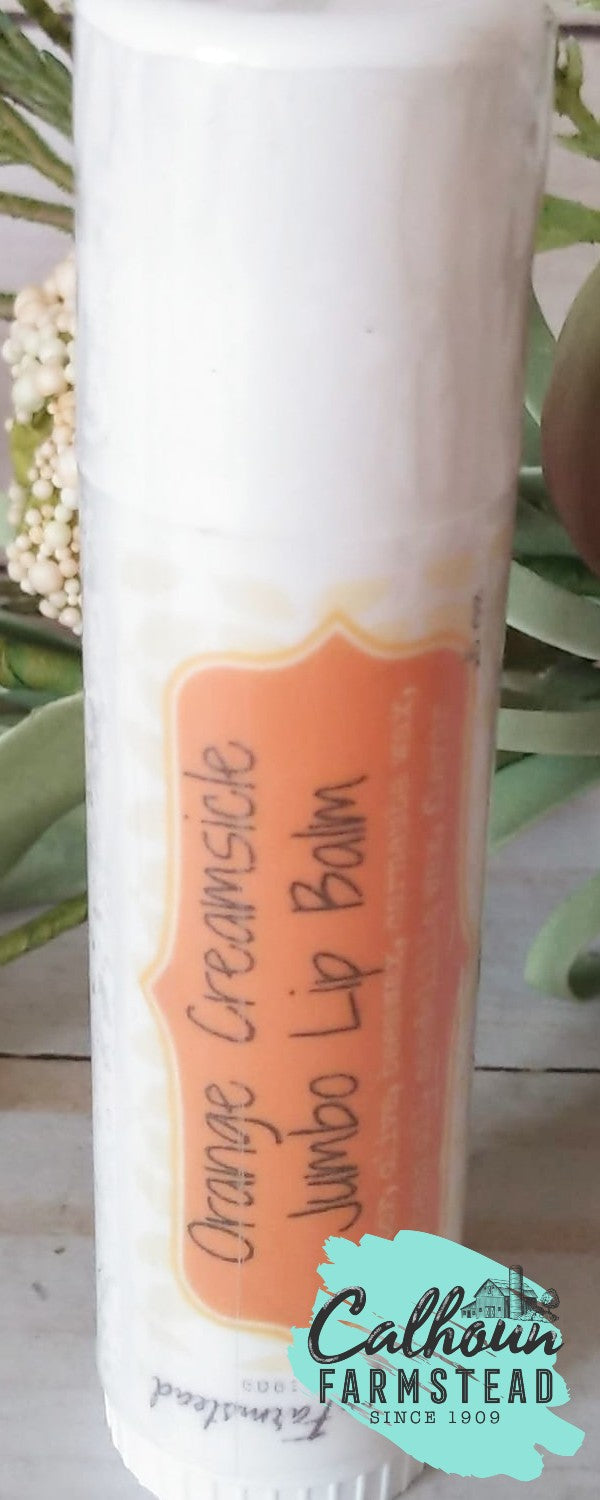 orange creamsicle lip balms. thick creamy texture.