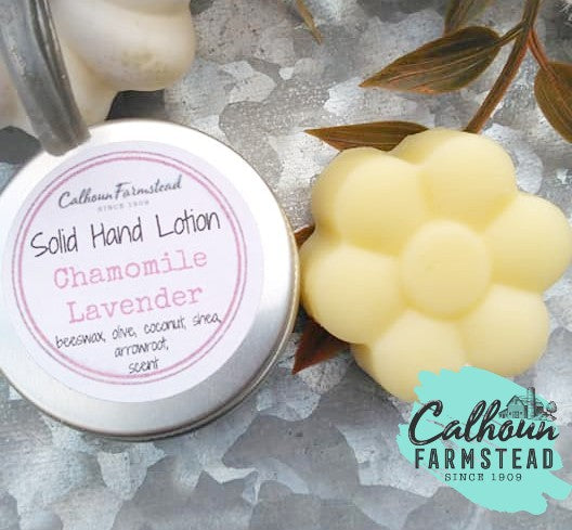 solid hand lotions tins made with beeswax, perfect for nurses or teachers.